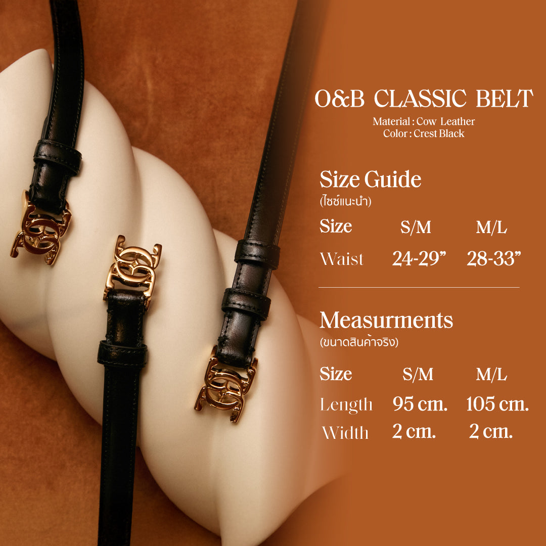 O&B CLASSIC BELT IN CREST BLACK