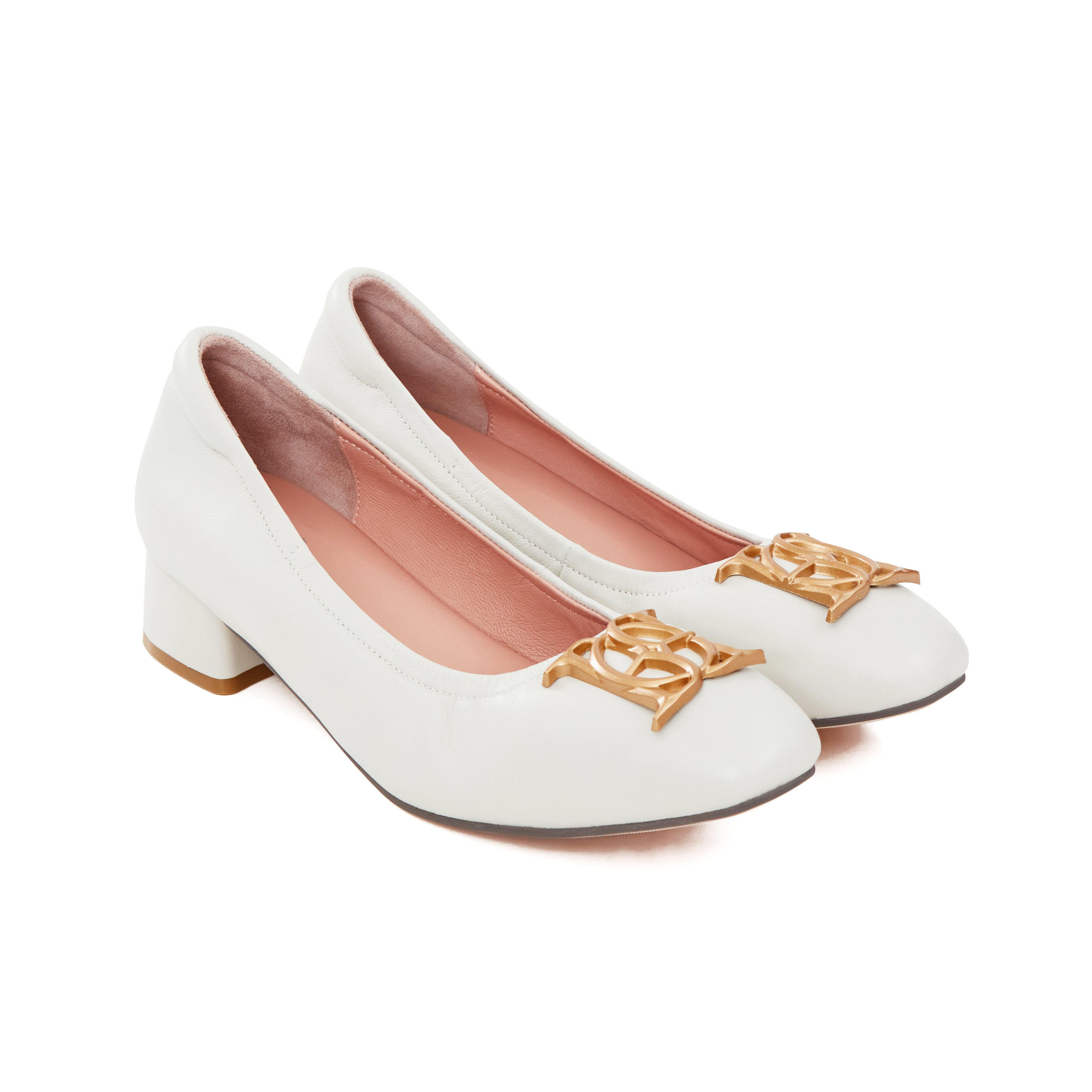 Audrey Crest Classic Heels in Greatest White