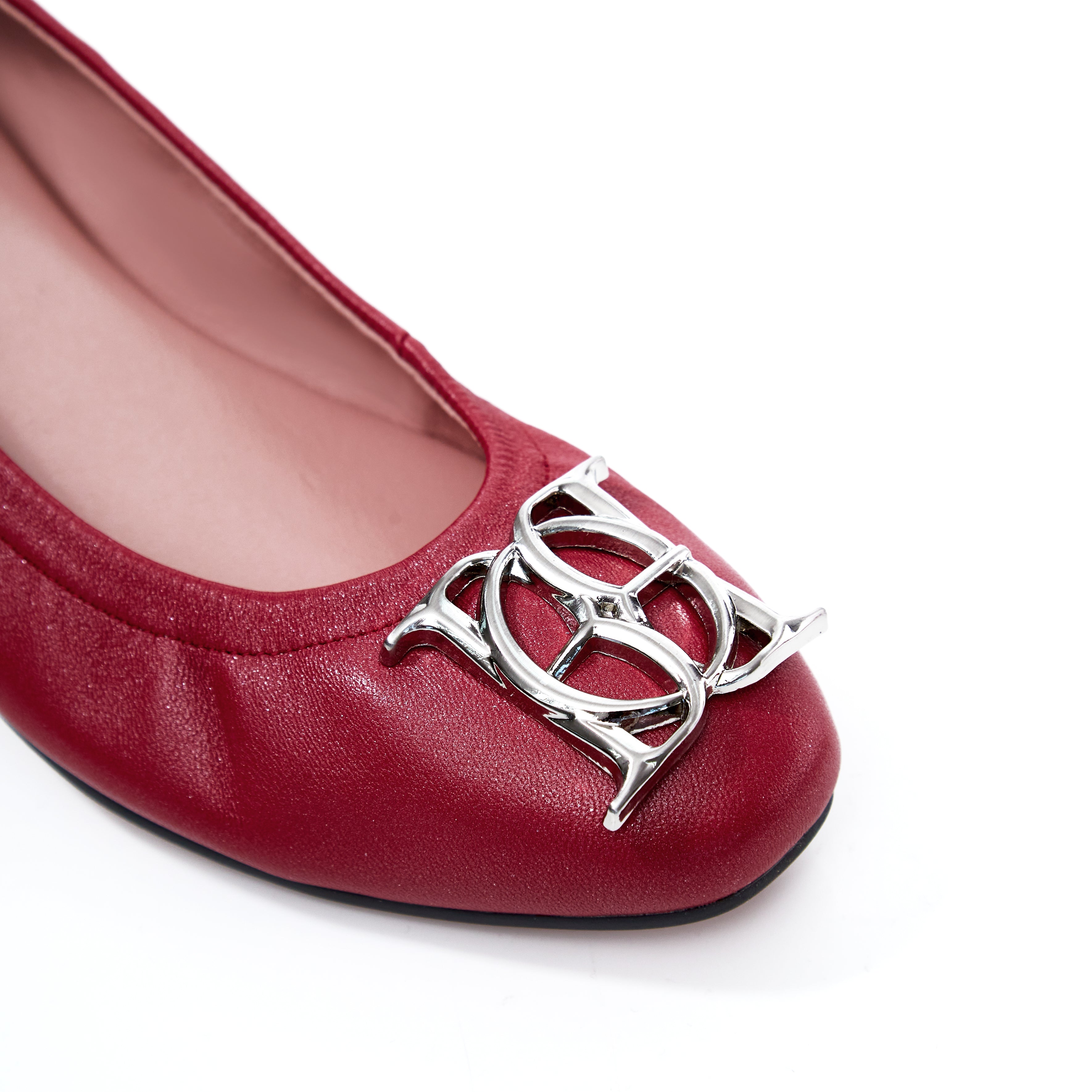 Audrey Crest in Shimmer Red