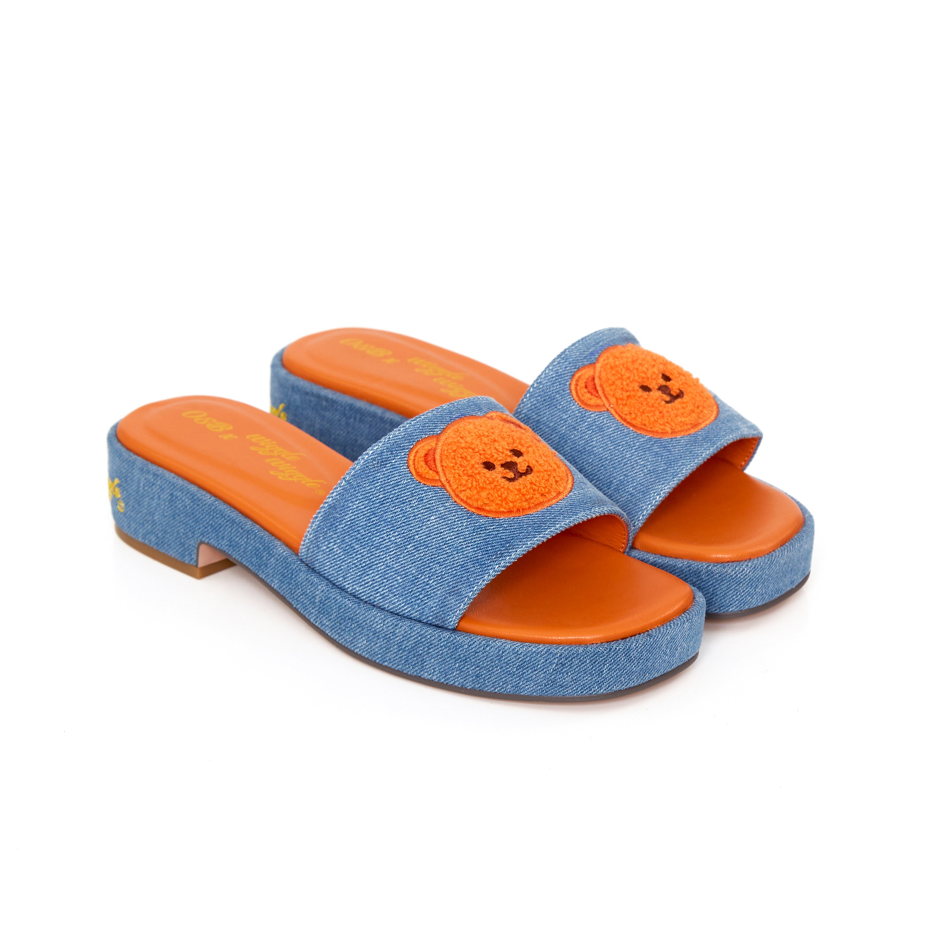 Joyful Platform Sandals In Bear Denim