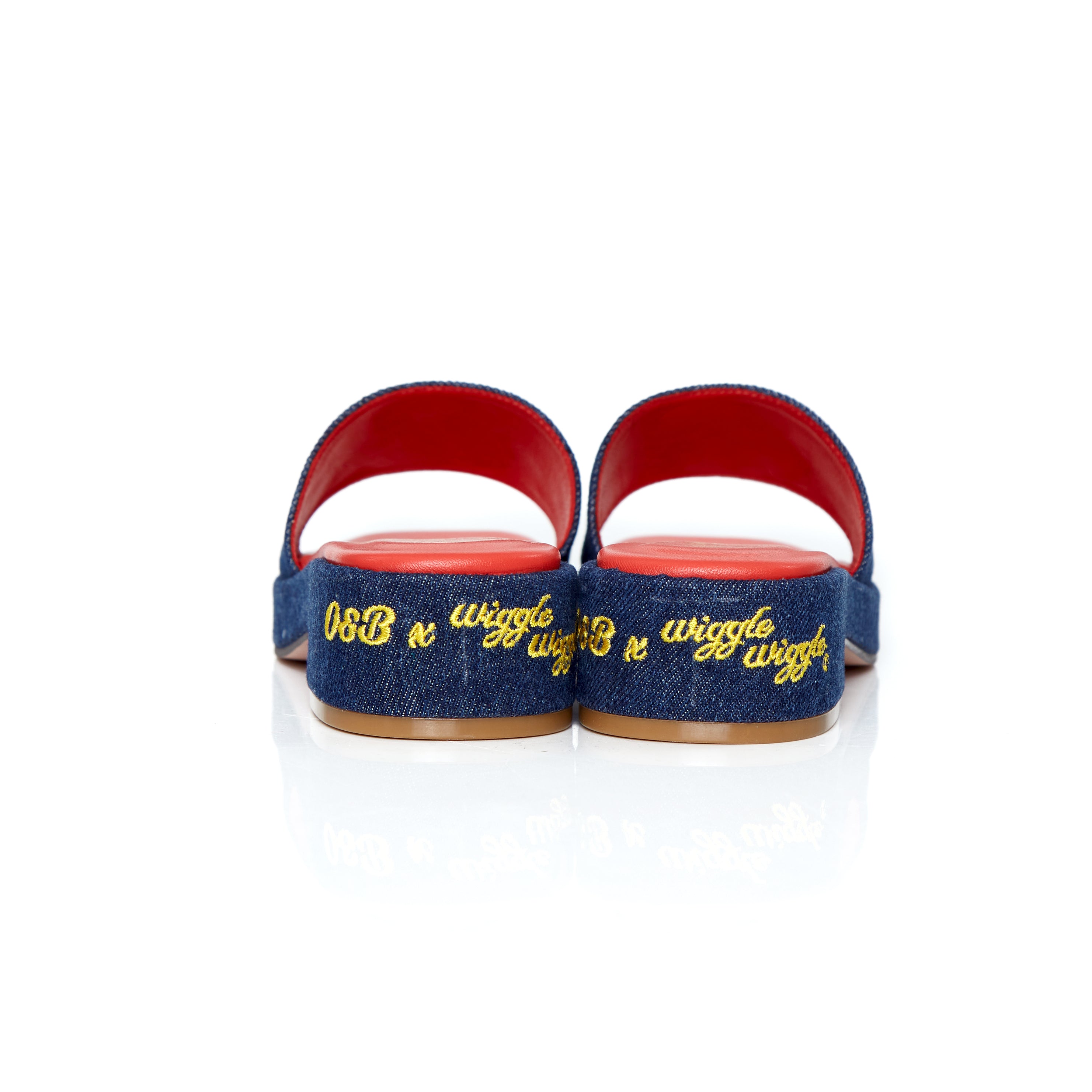 Joyful Platform Sandals In Cherry Denim