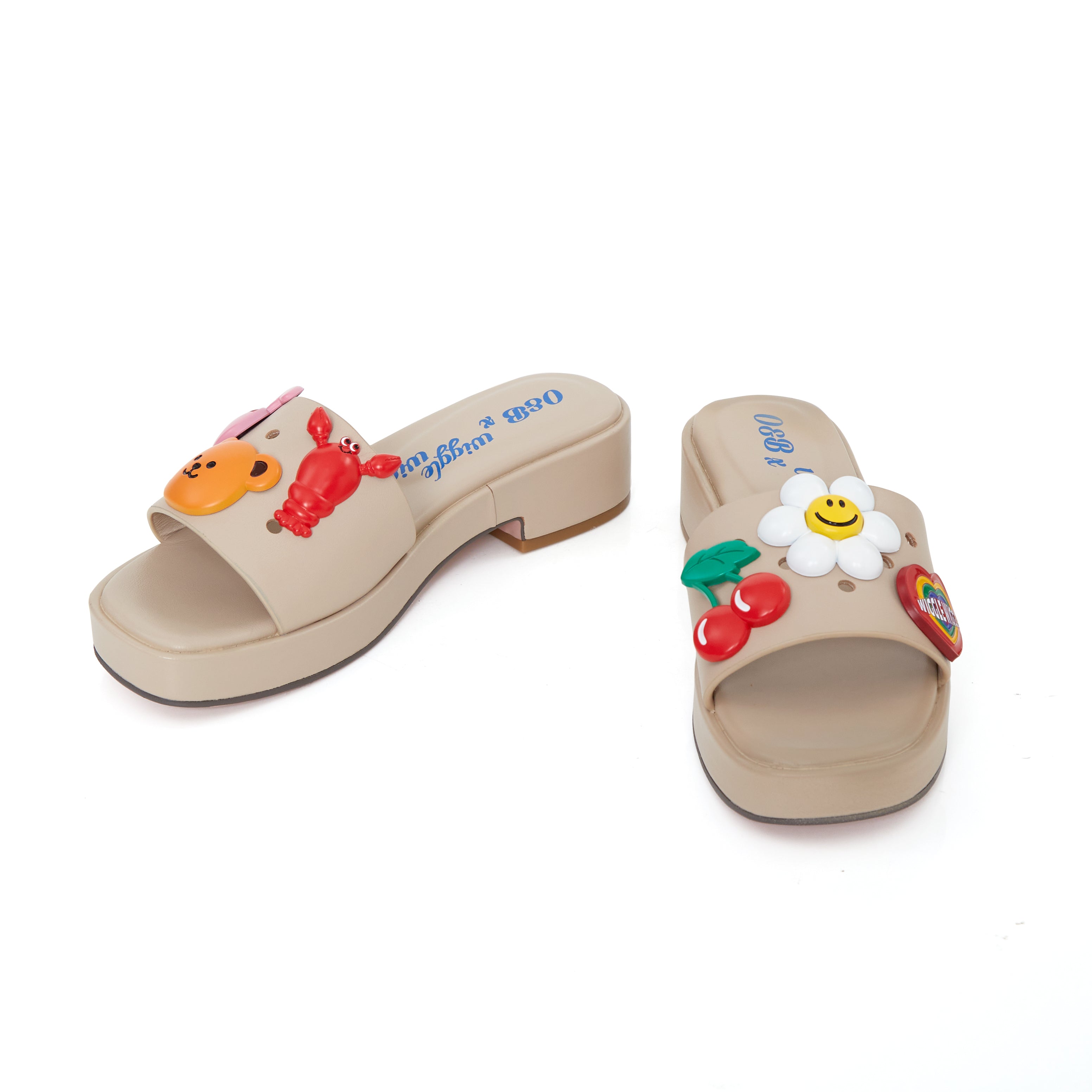 MIYO Smile Platform Sandals in Beige Heaven