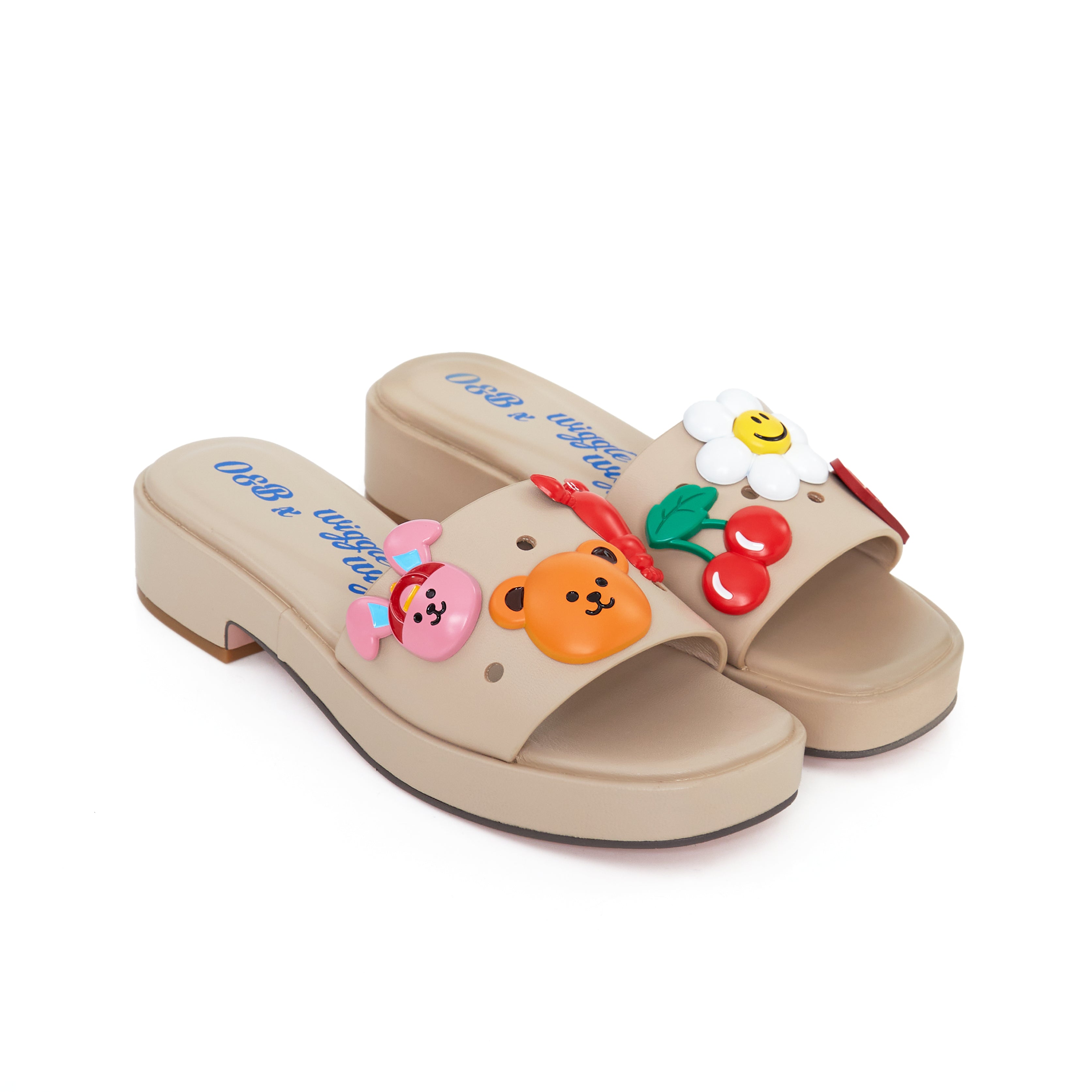 MIYO Smile Platform Sandals in Beige Heaven