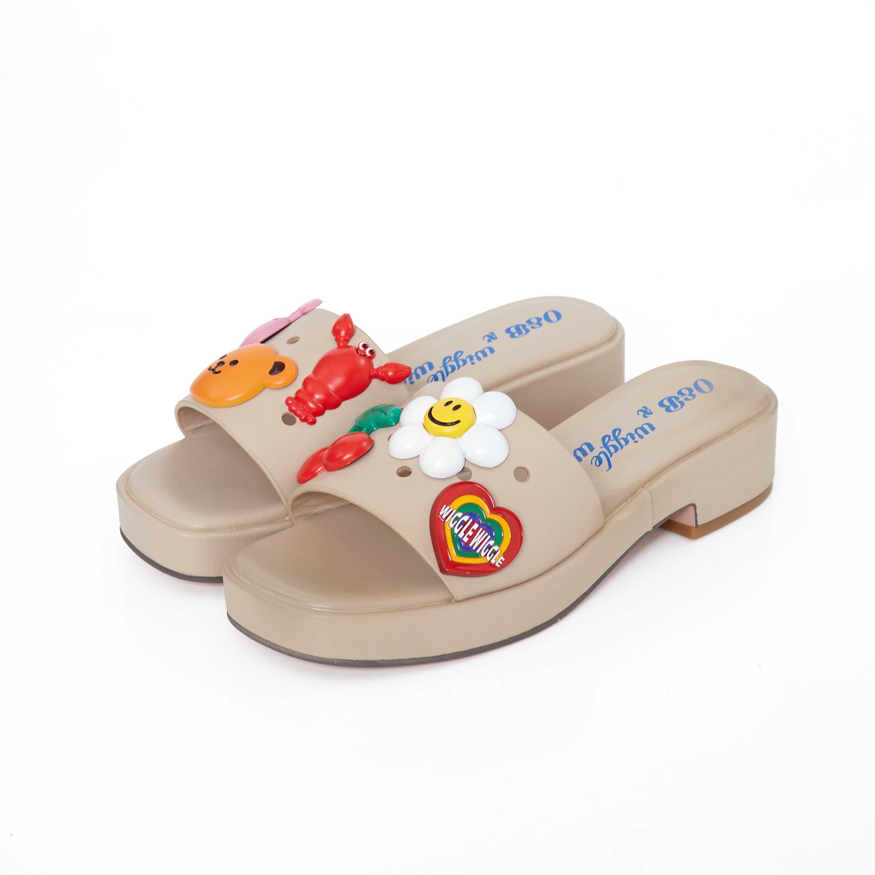 MIYO Smile Platform Sandals in Beige Heaven