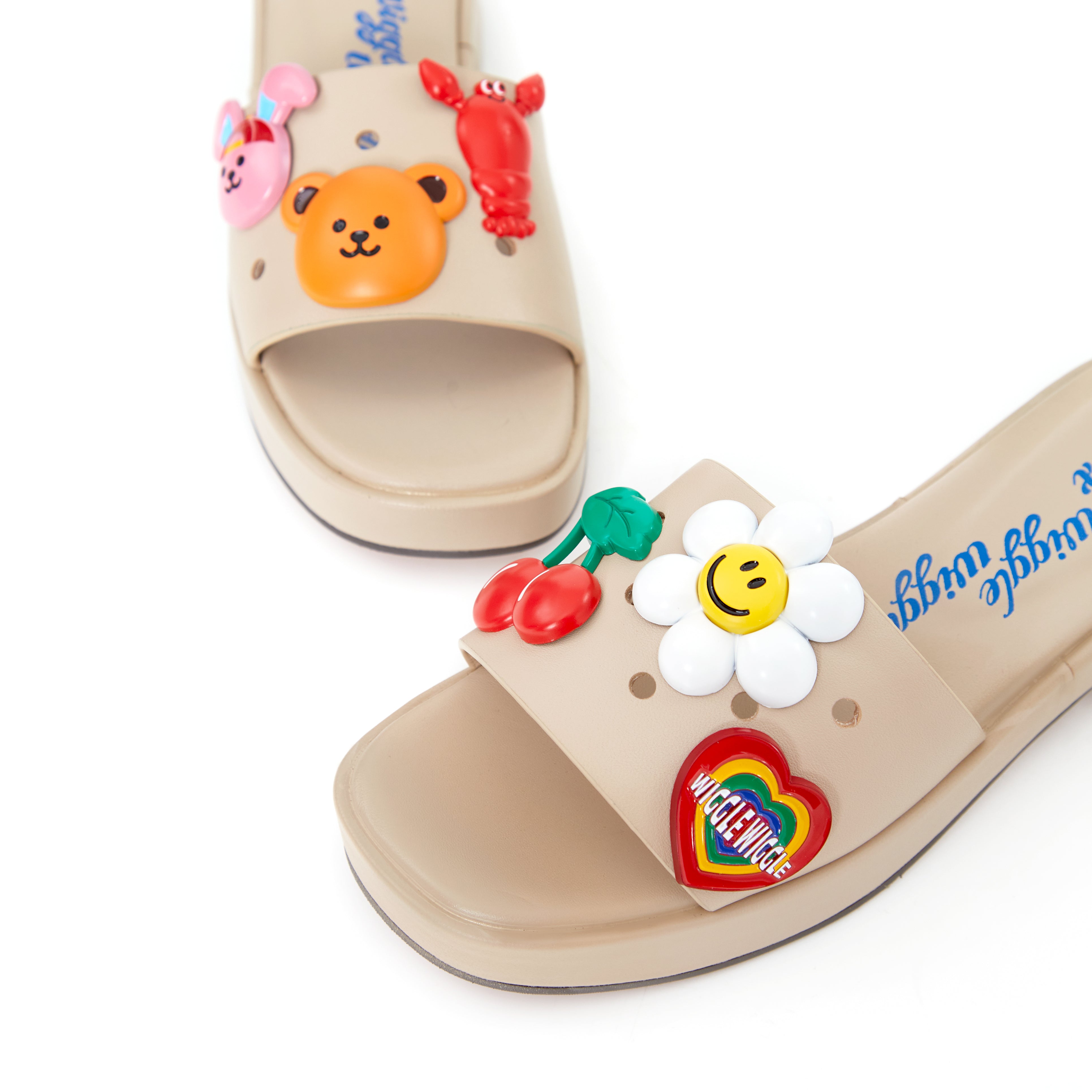 MIYO Smile Platform Sandals in Beige Heaven