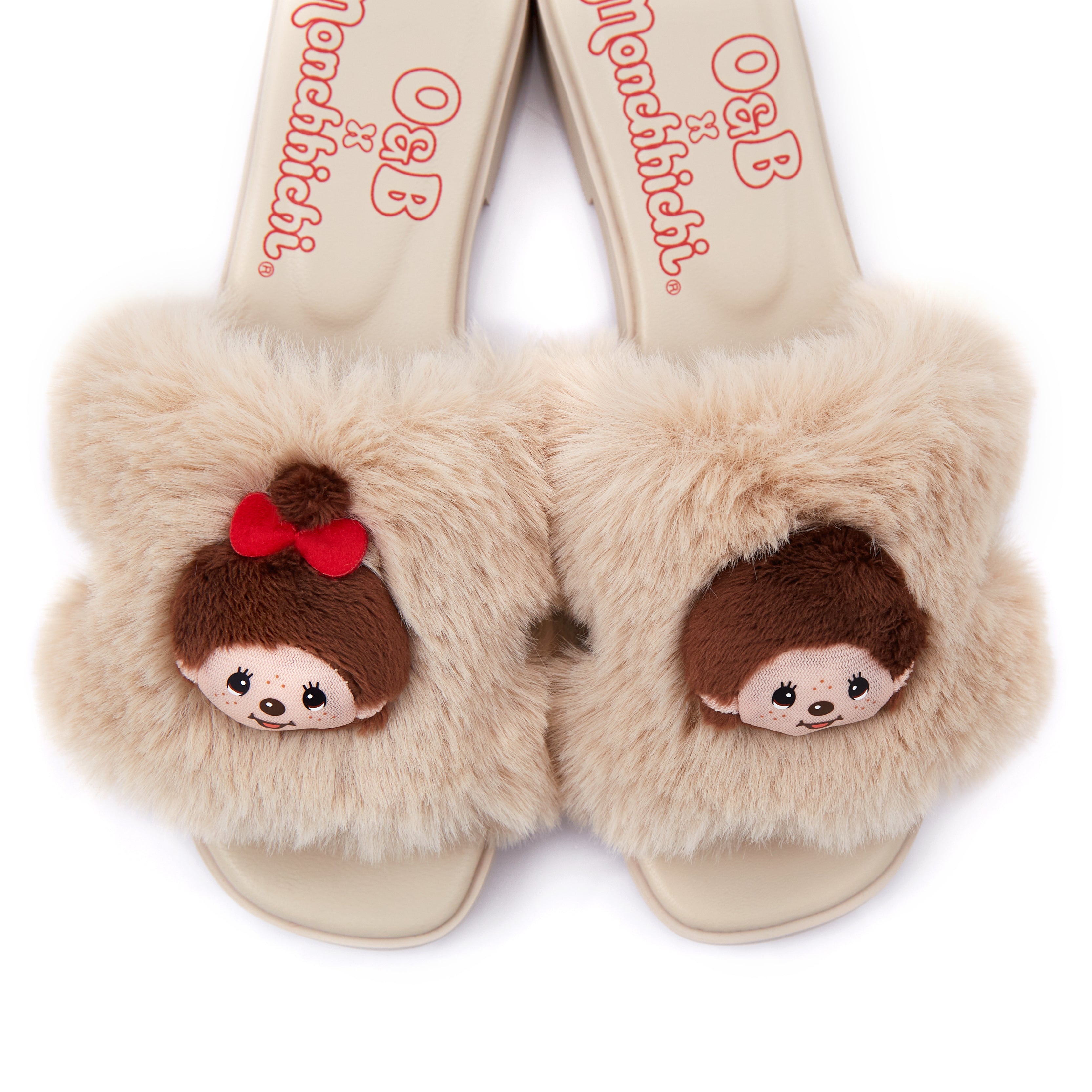 Monchhichi Fluffy Sandals in Cutie Cream