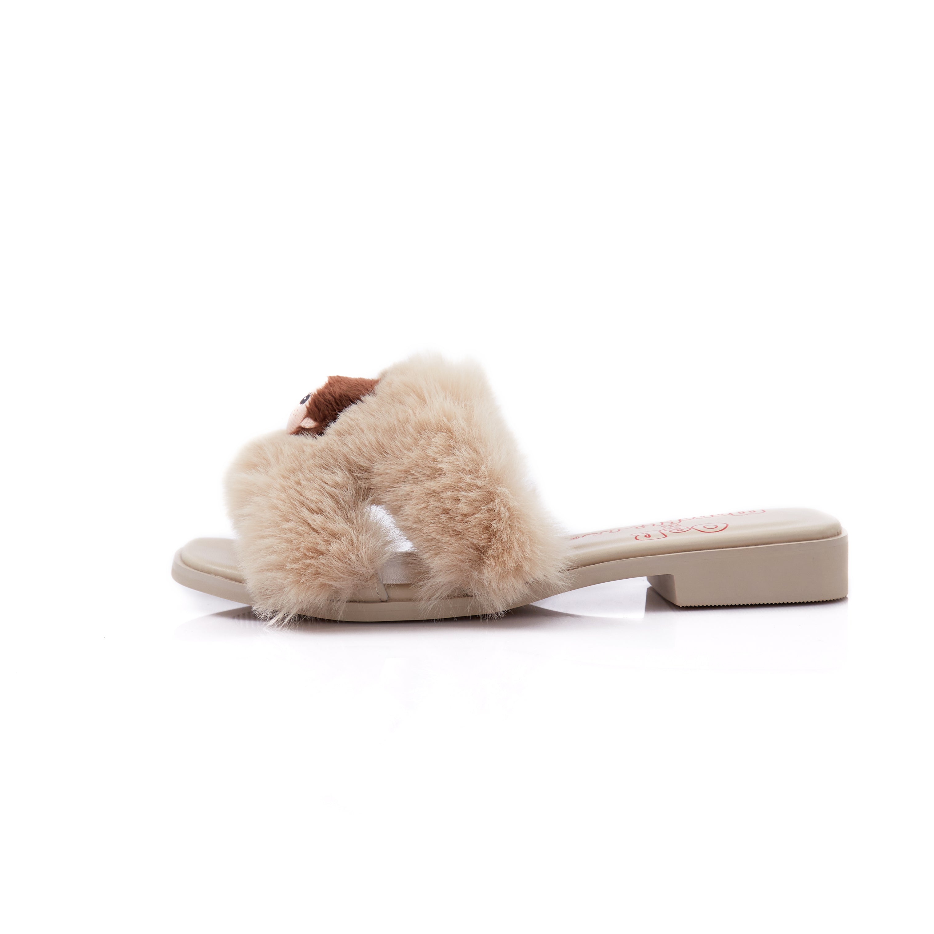 Monchhichi Fluffy Sandals in Cutie Cream
