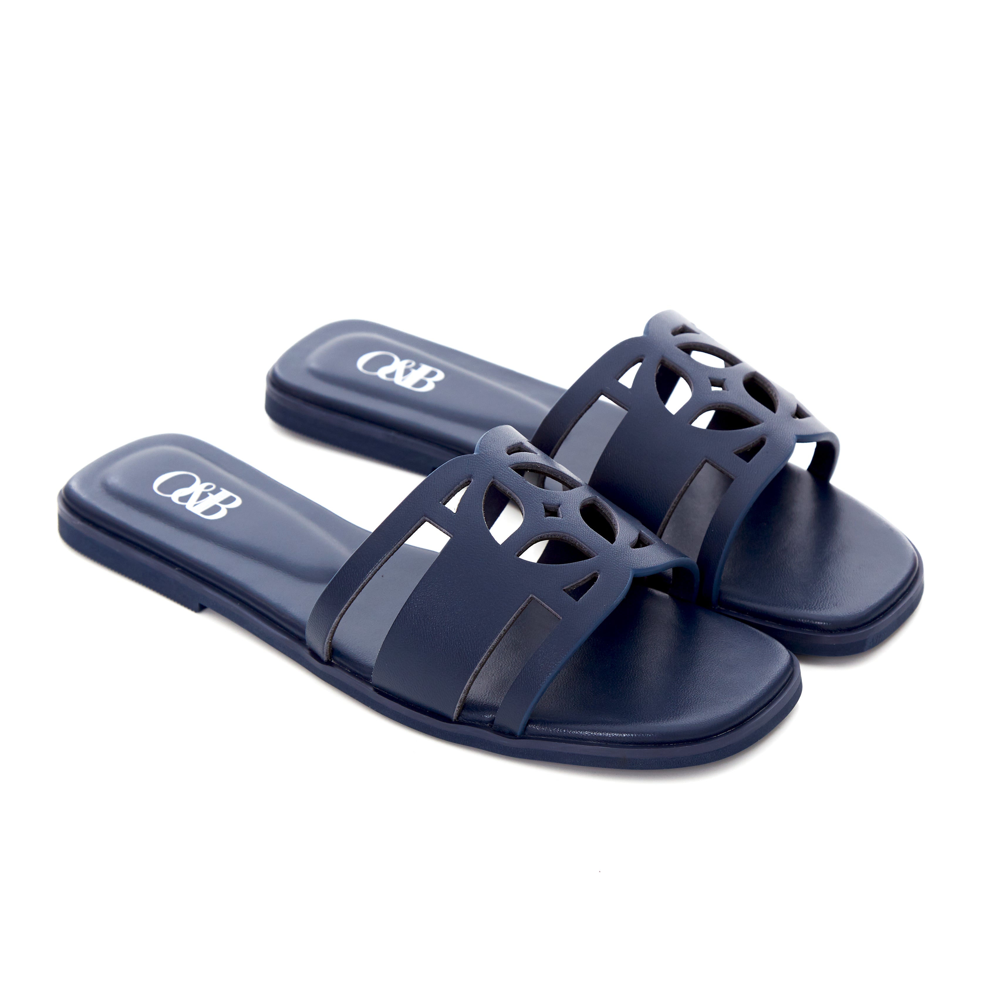 OandB Sandals in Navy Blue