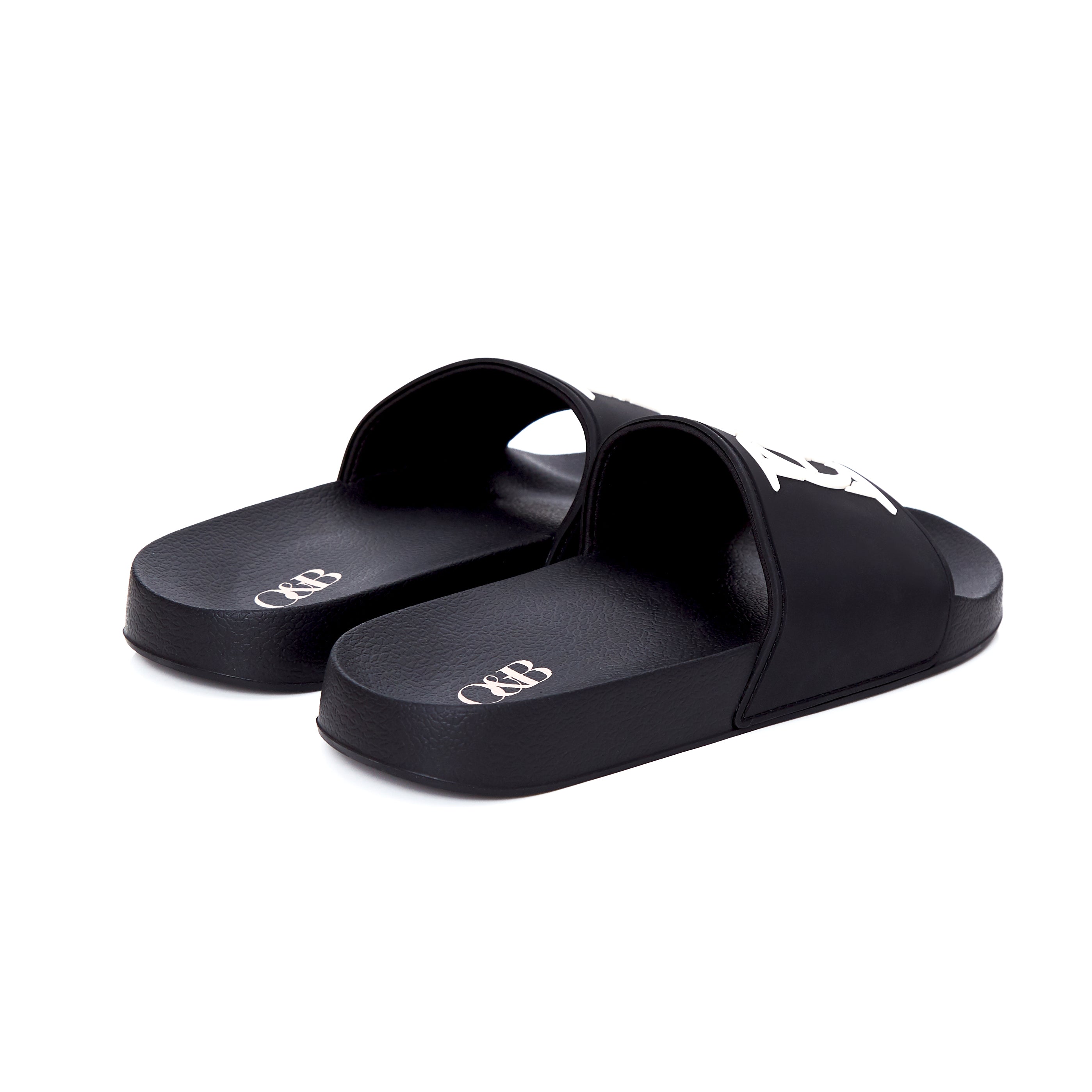 Crest Slide Sandals in Persona Black