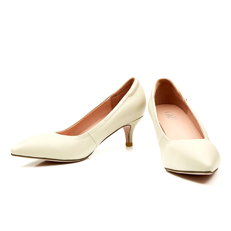 O&B Diana Heel 2 inc. Ivory White