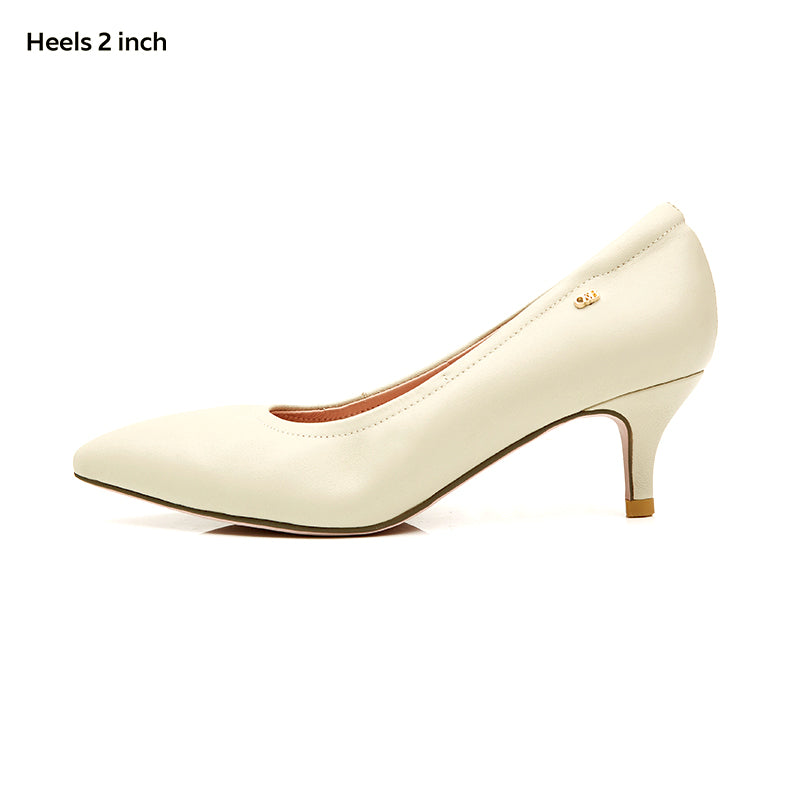 O&B Diana Heel 2 inc. Ivory White