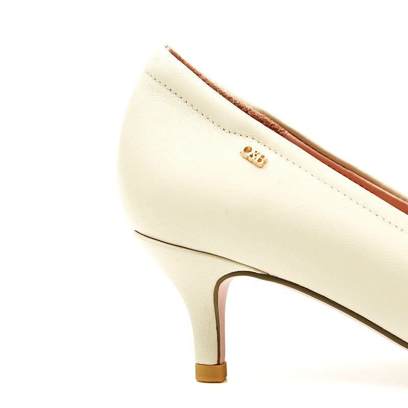 O&B Diana Heel 2 inc. Ivory White