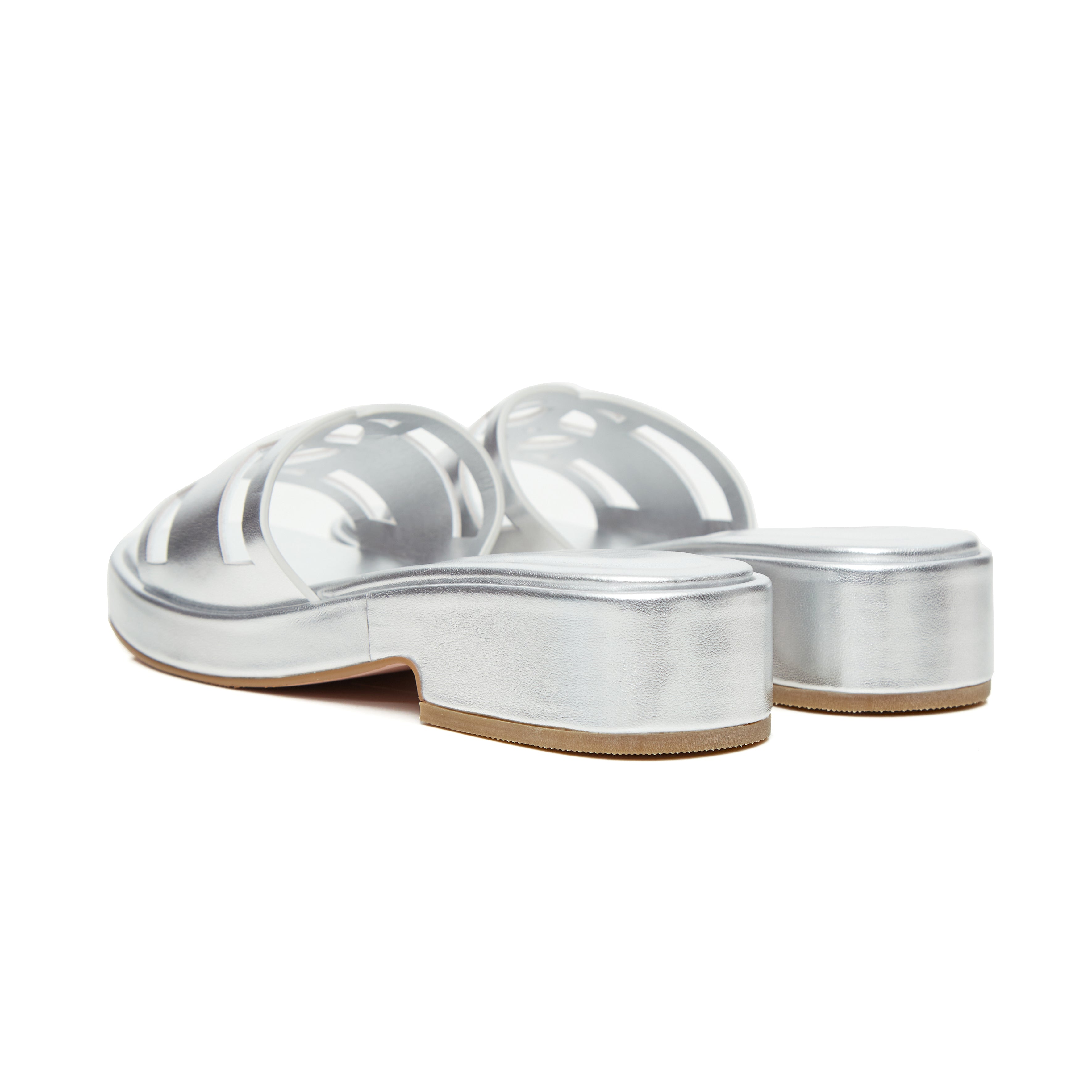 OandB Platform Sandals In Spotlight Silver