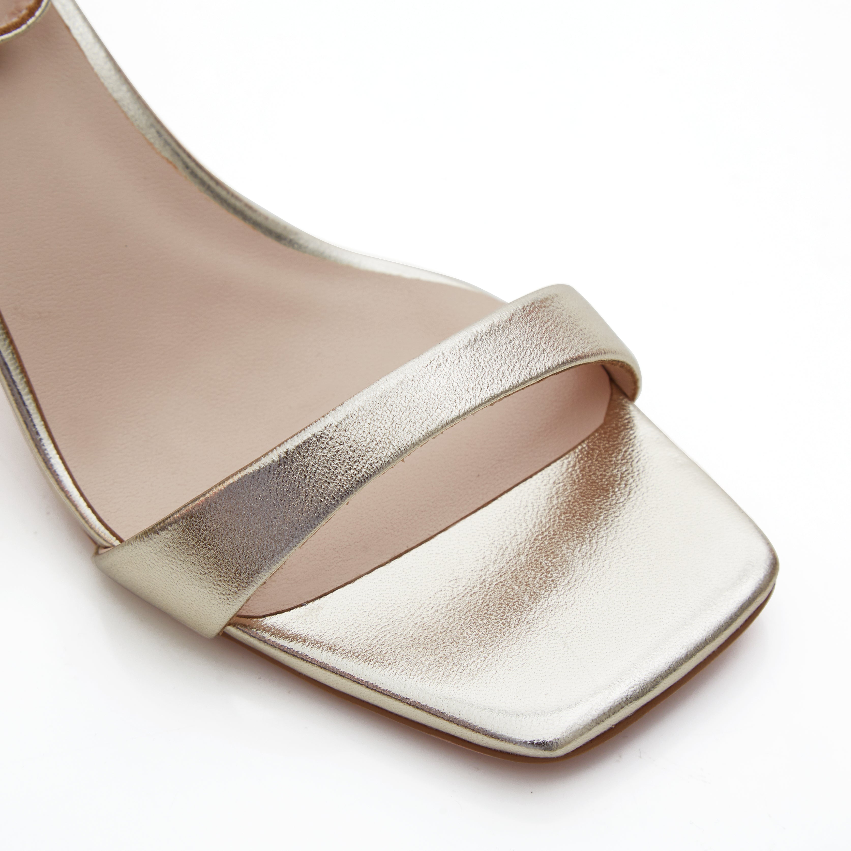 O&B Yaya Mid Heels Sparkling Gold Champange