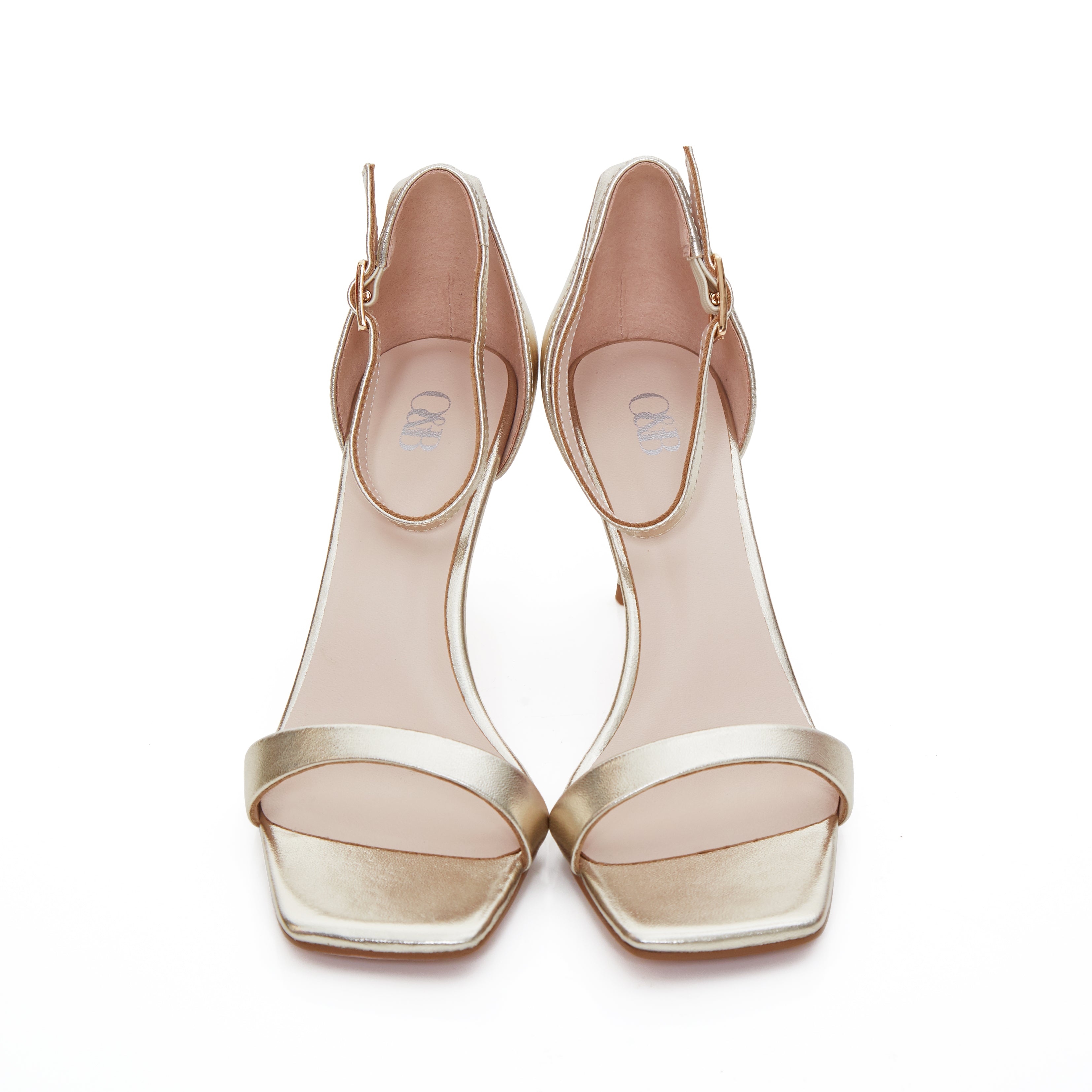 O&B Yaya Mid Heels Sparkling Gold Champange