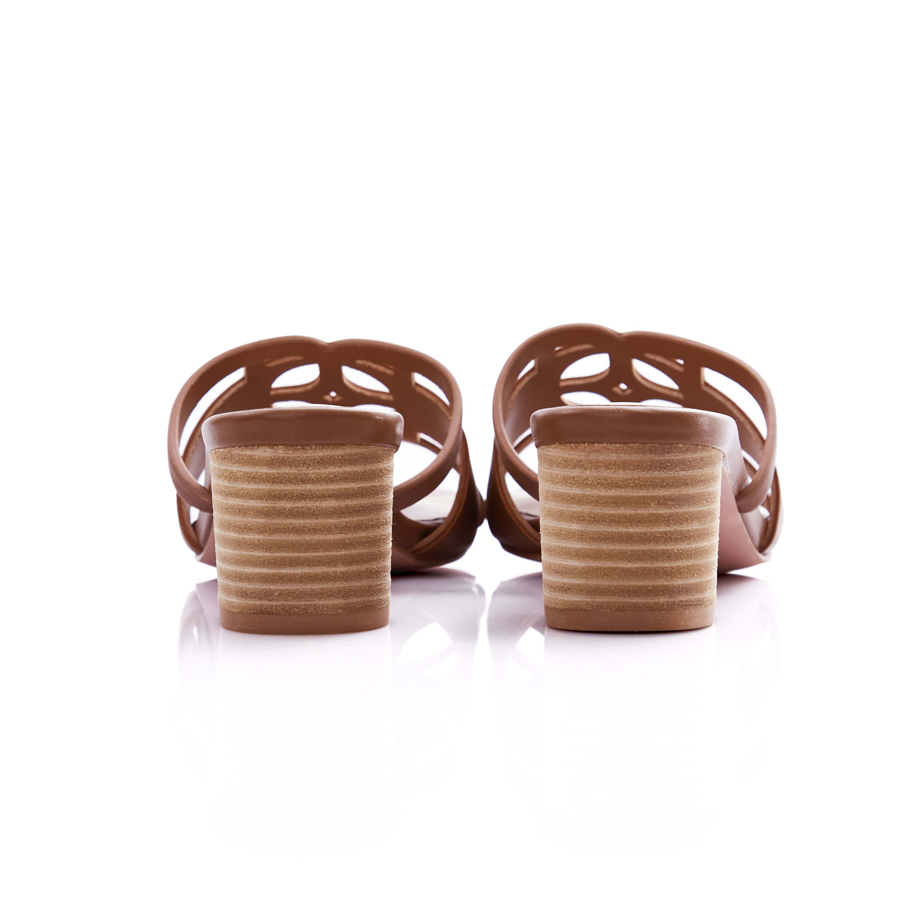 O&B Sandals Heels in Sepia Brown