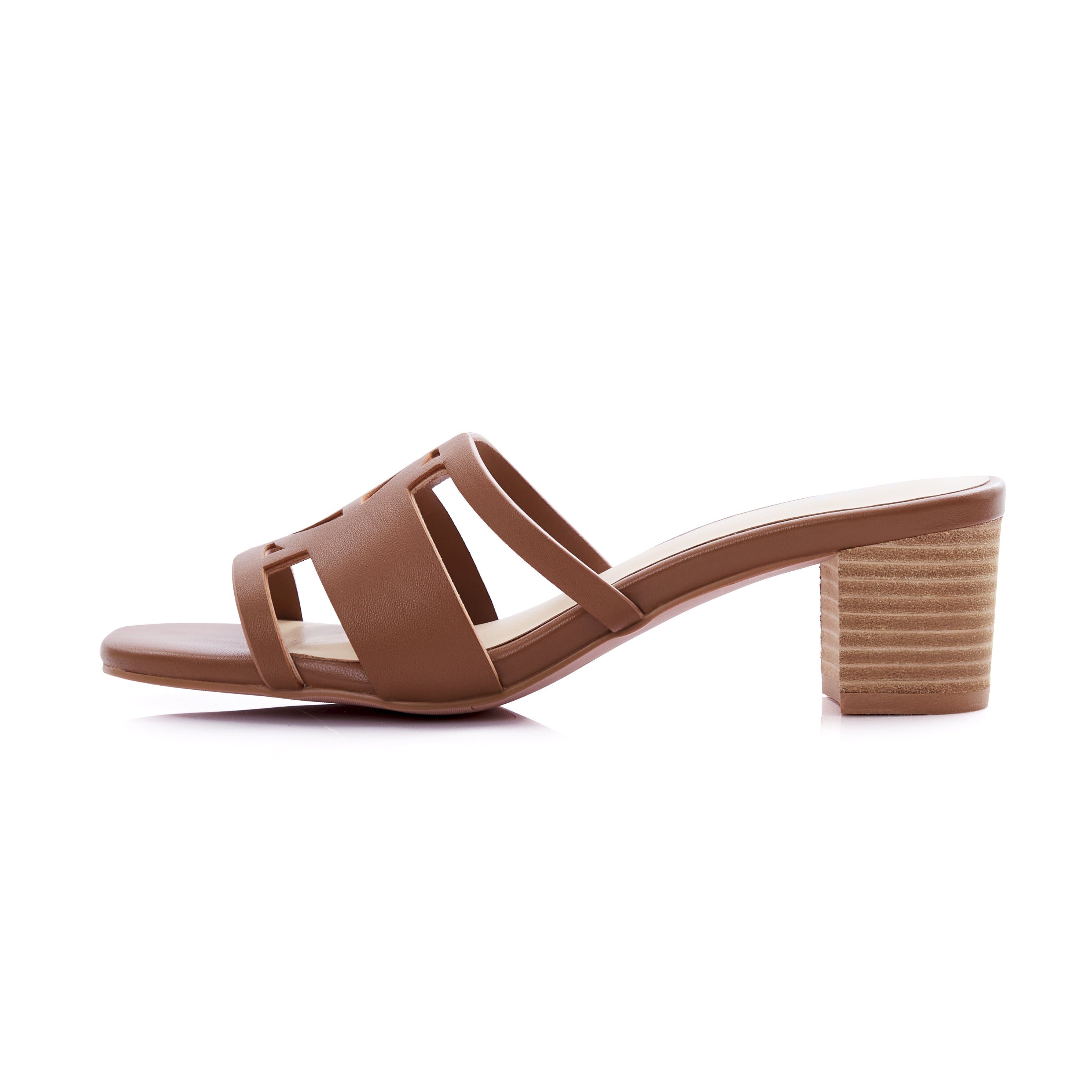 O&B Sandals Heels in Sepia Brown