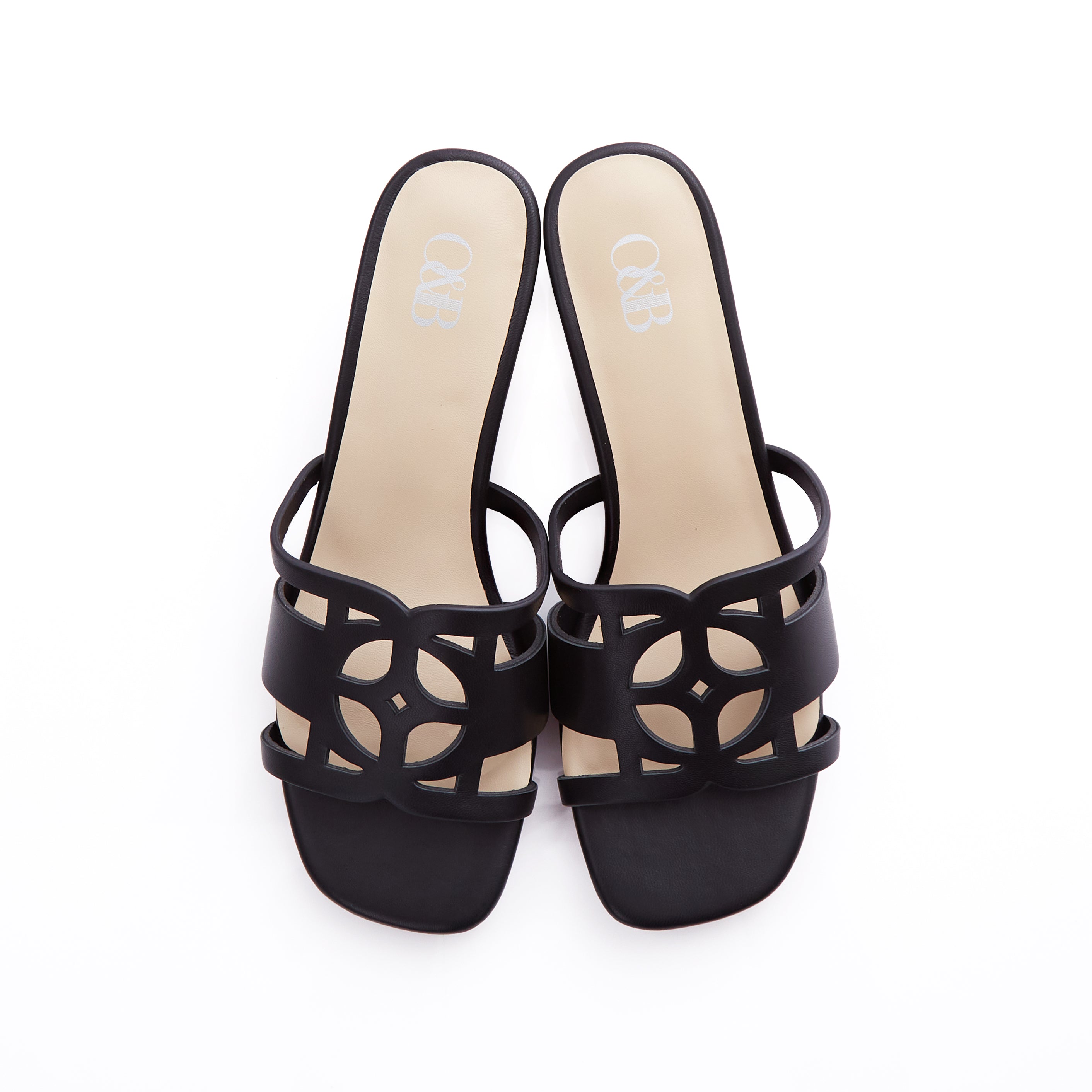 O&B Sandals Heels in Beyond Black