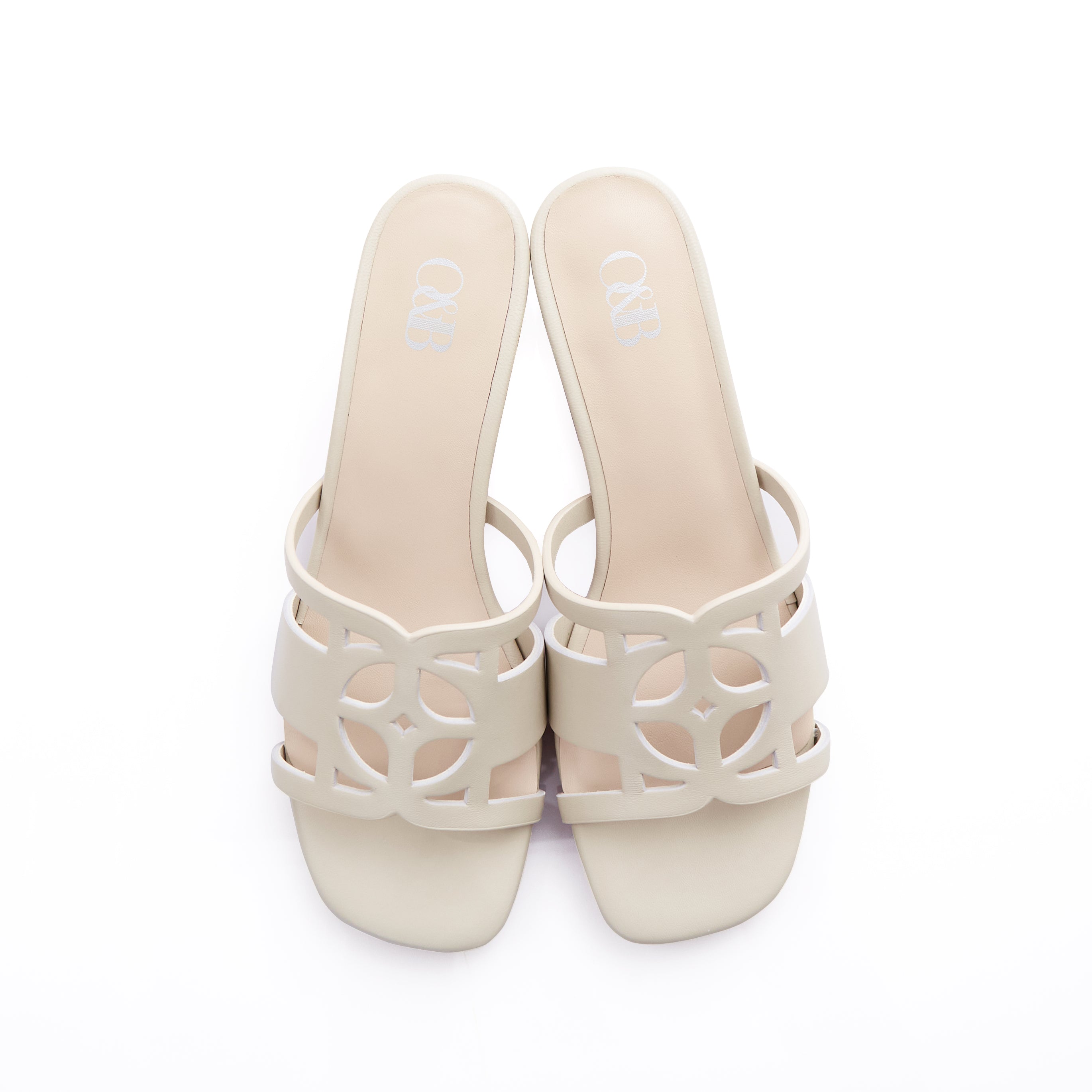 O&B Sandals Heels in Undercover Cream