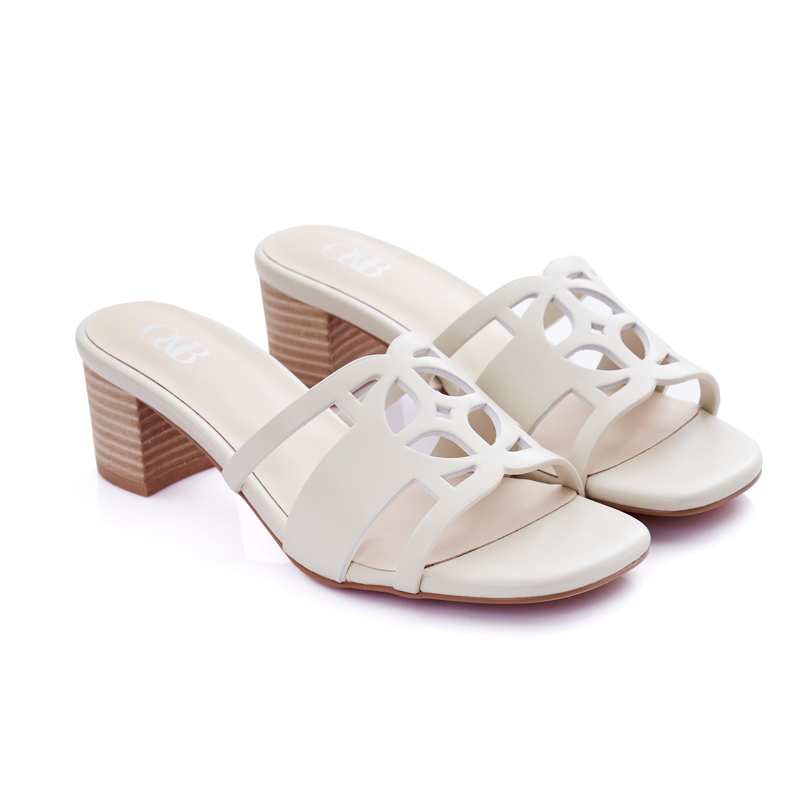 O&B Sandals Heels in Undercover Cream