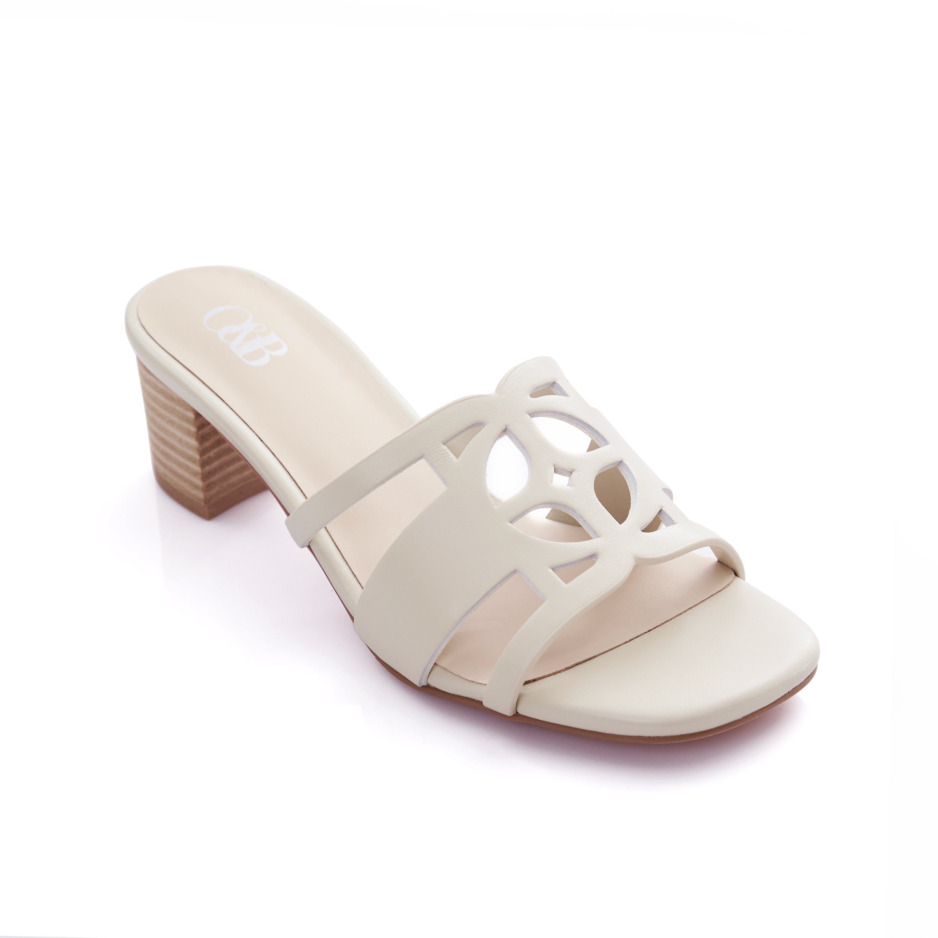 O&B Sandals Heels in Undercover Cream