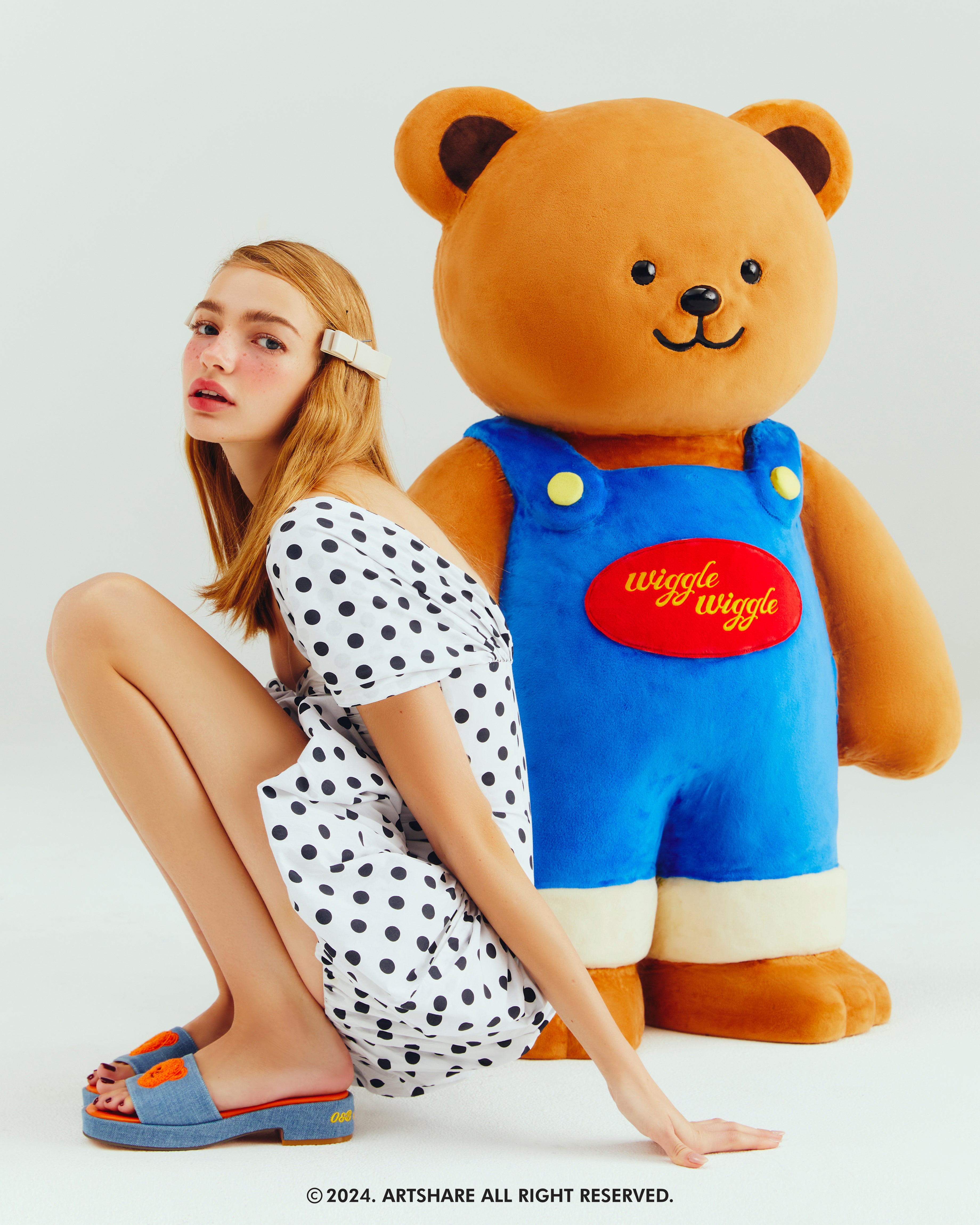 Joyful Platform Sandals In Bear Denim