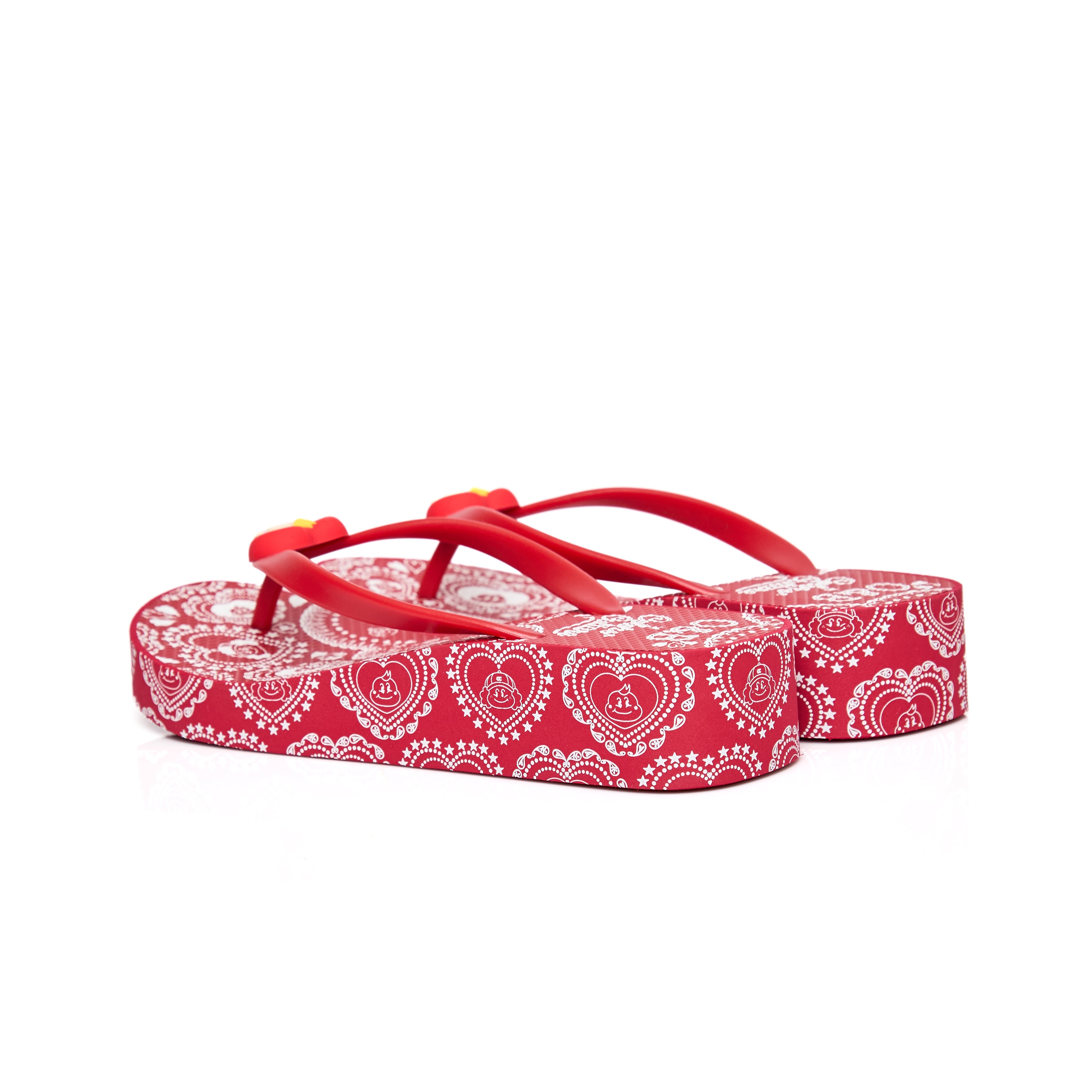 PAISLEY SANDALS IN BANDANA RED