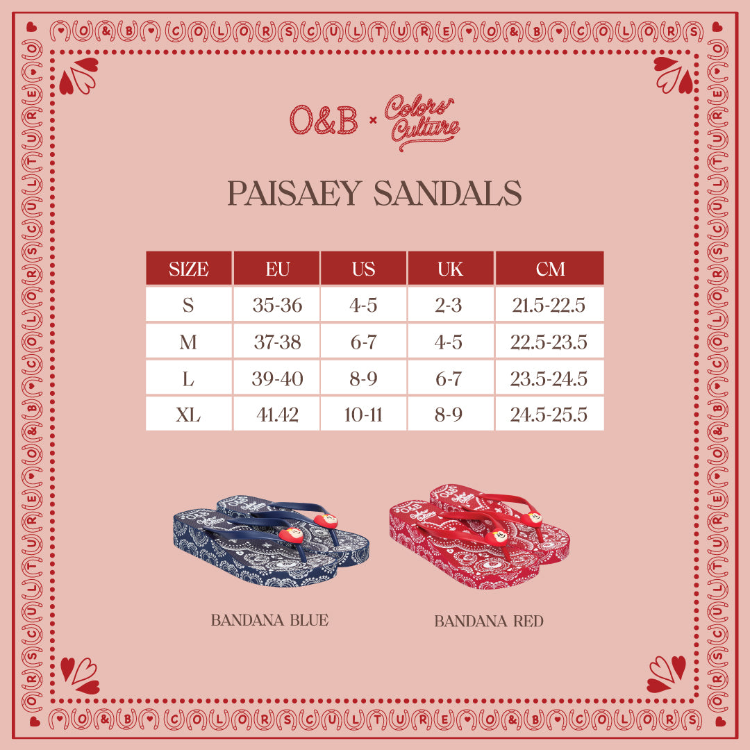 PAISLEY SANDALS IN BANDANA BLUE